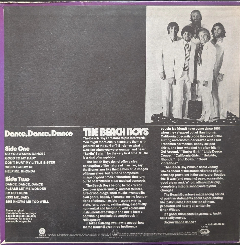 The Beach Boys Dance Dance Dance Vinyl Record VG/VG DF-703 1973 Foto 2 de 2