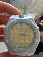 Swatch Royal Pop Quartz Analogue 41mm Octagon White/Blue Case White Strap