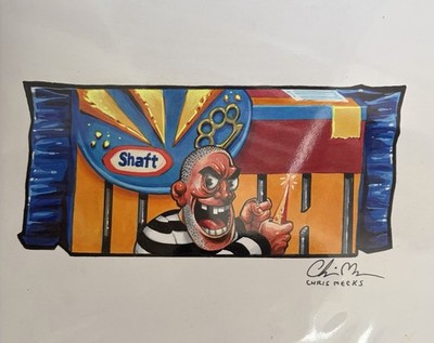 2023 Wacky Packages SHAFT Kraft Original Final Art + Rough Sketch