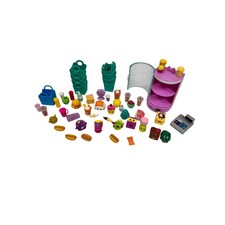Shopkins Mixed Lot 30 Figures Accessories Cash Register Shelf Shopping Baskets