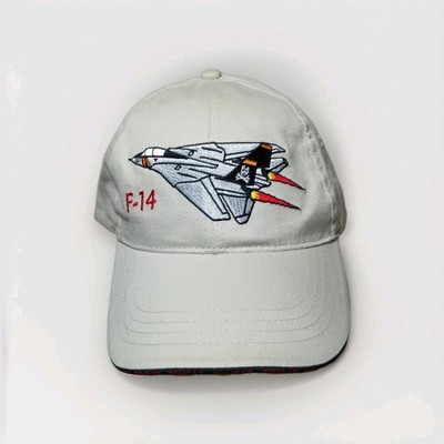 Born Aviation F-14 Tomcat Hat Embroidered Adjustable Strapback Cap Cream Top Gun