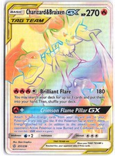 Charizard & Braixen GX 251/236 Rainbow Rare Cosmic Eclipse Pokemon NM