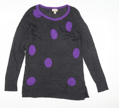 LOFT Damen Pullover Pulli grau gepunktet M