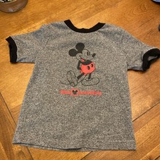 Vtg Ringer WALT DISNEY WORLD MICKEY MOUSE T Shirt Size 3 