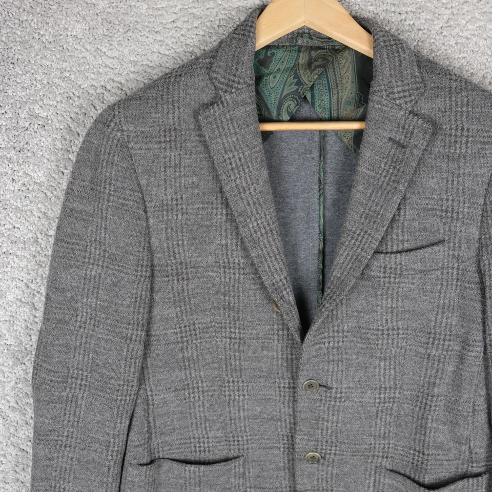 CHAQUETA BLAZER HOMBRE ALTEA ITALY ROBERTO TALLA 52/GRANDE L LANA CUADROS GRIS CUADROS Foto 4 de 4