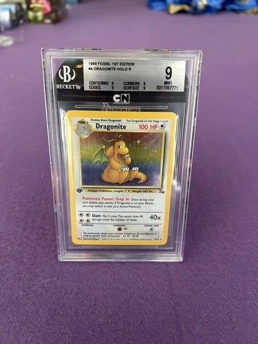 Dragonite Holo #4 - 1st Edition 1999 Pokémon Fossil – Beckett BGS 9 MINT Vintage