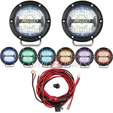 Vainas de luz redondas RIGID® serie 360 RGBW de 4 pulgadas con soportes, cableado
