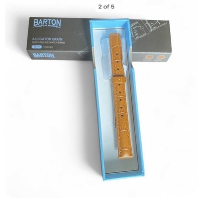 Barton Alligator Grain Quick Release Leather Watch Band 12mm Toffee Strap