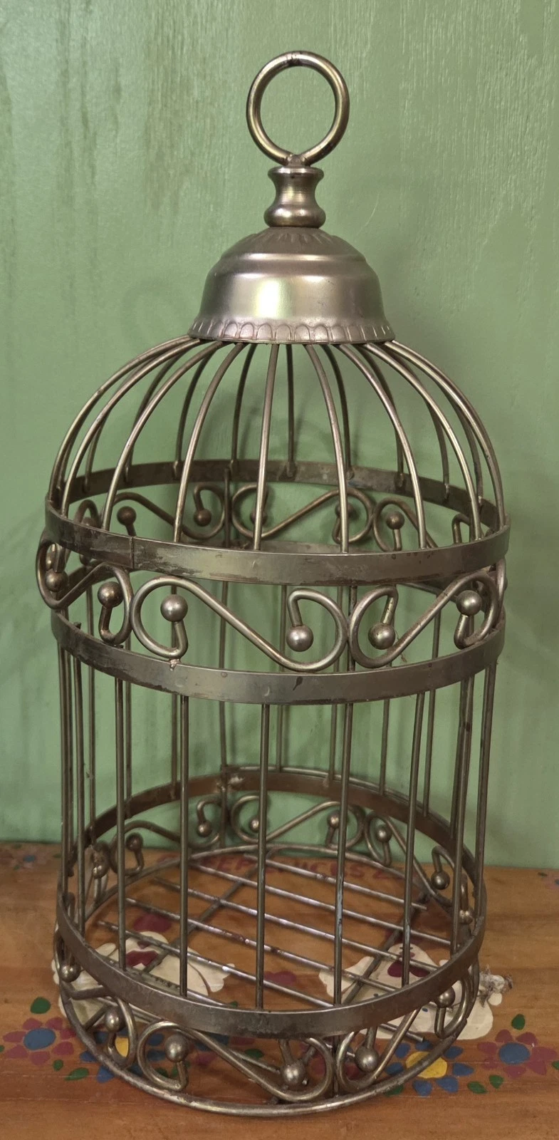 Decorative Vintage Style Golden Metal Birdcage