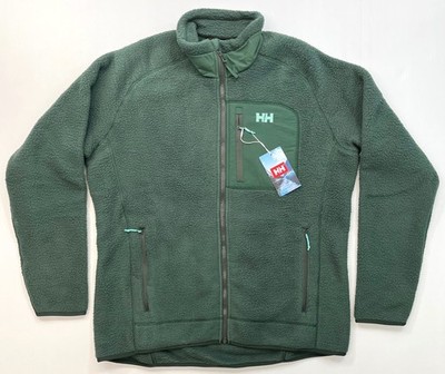 Men's HELLY HANSEN Panorama Pile Fleece Block Jacket JUNGLE GREEN