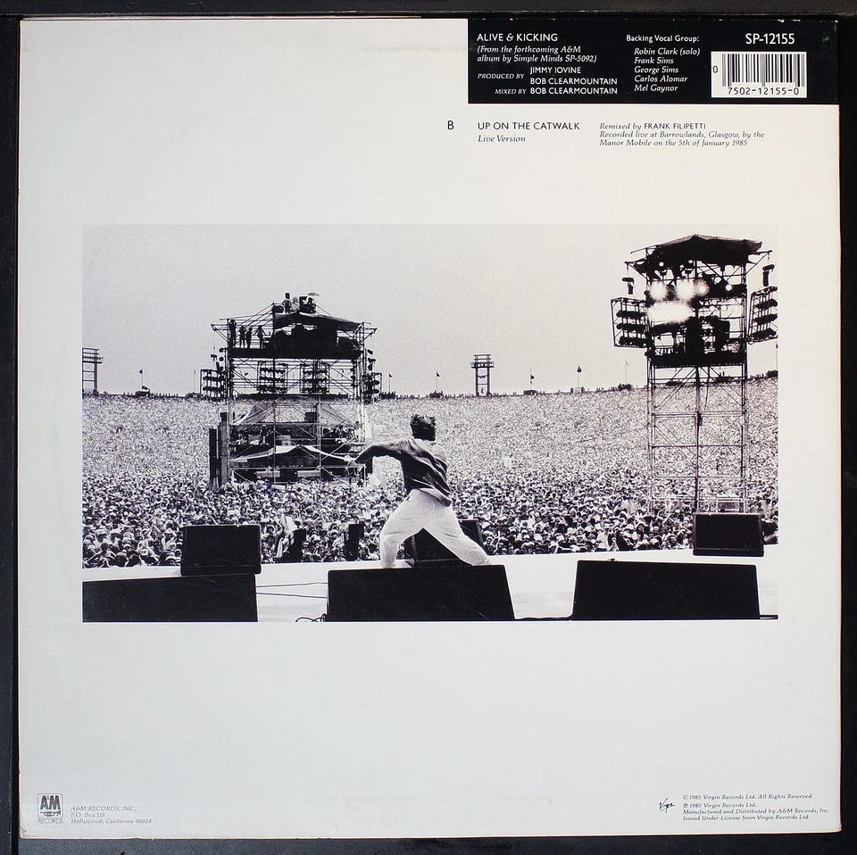 Simple Minds - Alive & Kicking (single) - 12" record [NHB4-055] USA - Image 2 of 4