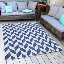 Polypropylene Outdoor Area Rug - Geometric Affinity - 5 x 7 ft by Sunnydaze