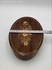 Brown Floral Oval Musical Movement Music Wooden Jewelry Box w/Mirror Lid — photo 6