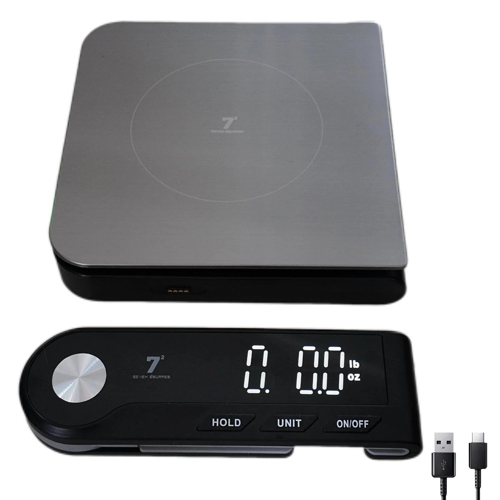 SEVEN SQUARED 72 Digital Kitchen Food Scale with Removable LED Display Built...