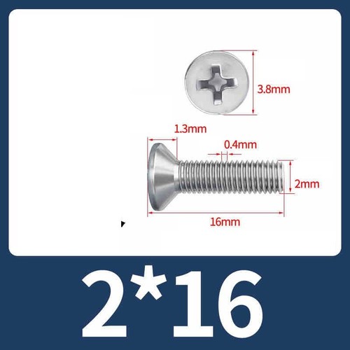 Phillips Machine Screws Countersunk Flat Head Bolts A2 Stainless M1 M1.2 M2-M10 - Picture 41 of 250