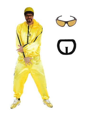 Da Uomo 90s Ali G Rapper Costume Ali G Costume Tuta da ginnastica Free  Goggles | eBay