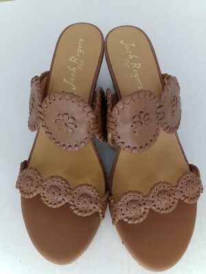 Jack Rogers Women's Lauren Mid Wedge, Cognac, Size 11 M US