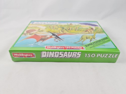 New: Waddingtons Dinosaurs Jigsaw Puzzle 150pcs Super Poster 1985 Vintage Sealed - Picture 2 of 6