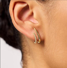 Gold Earrings for Women Trendy 14K Gold Stud Earrings Dainty Minimalist Simple H