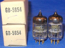 NOS NIB Matched Pair Sylvania Gold Pin 5654 Ruggedized 6AK5 Vacuum Tubes 2