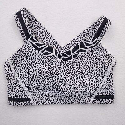 Lululemon Rack Pack Bra Womens Black White Mosaic Geometric