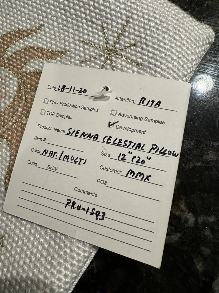 Thro by Marlo Lorenz White Celestial Stars Moon Throw Pillow Cover 12x20 NWT - Image 4 of 4