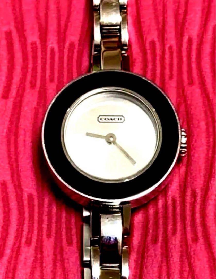 COACH BREATH WRISTWATCH BEZEL CHANGE SILVER WRISTWATCH LEATHER