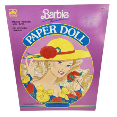 VINTAGE 1990 BARBIE PAPER DOLL MATTEL BOOK NEVER USED GOLDEN
