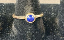 Handcrafted Sterling Silver Lapis Lazuli Ring   Timeless Artisan Beauty   Size 8