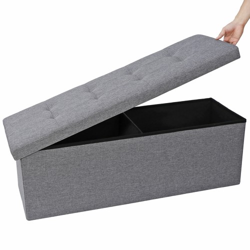 43'' Folding Ottoman Foot Stool Foot Rest Storage Bench Living Room Rectangular - 第 1/12 張圖片