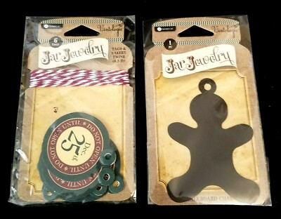 Vintologie Jar Jewelry Dec 25 Tags Bakery Twine Gingerbread Chalkboard Charm