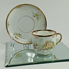 KPM Tea Cup & Saucer, Gilded, Antique, c. 1837,  Berlin Royal Porcelain Factory