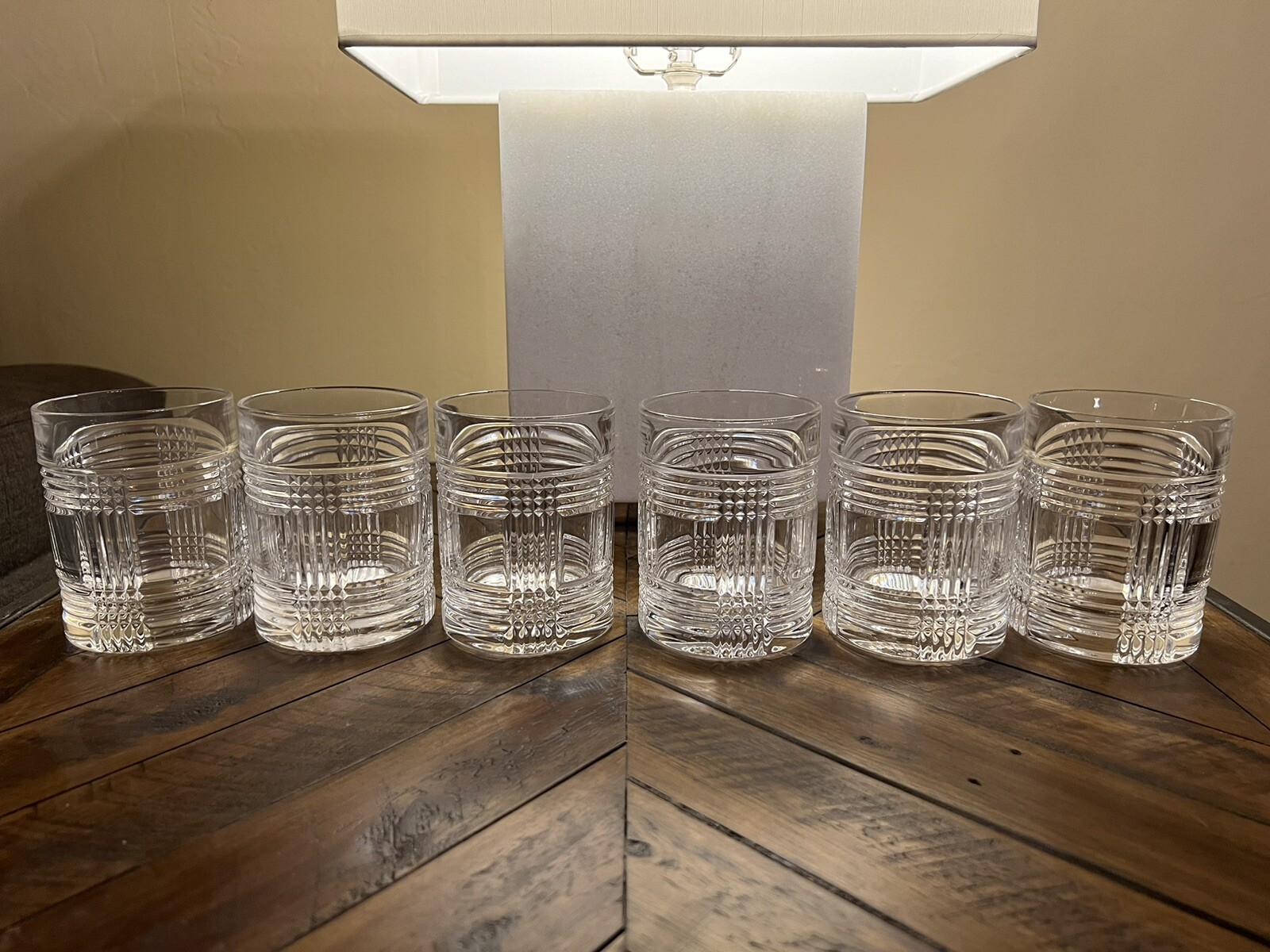 RALPH LAUREN GLEN PLAID OLD FASHIONED CRYSTAL GLASSES SET OF 6 RARE! eBay