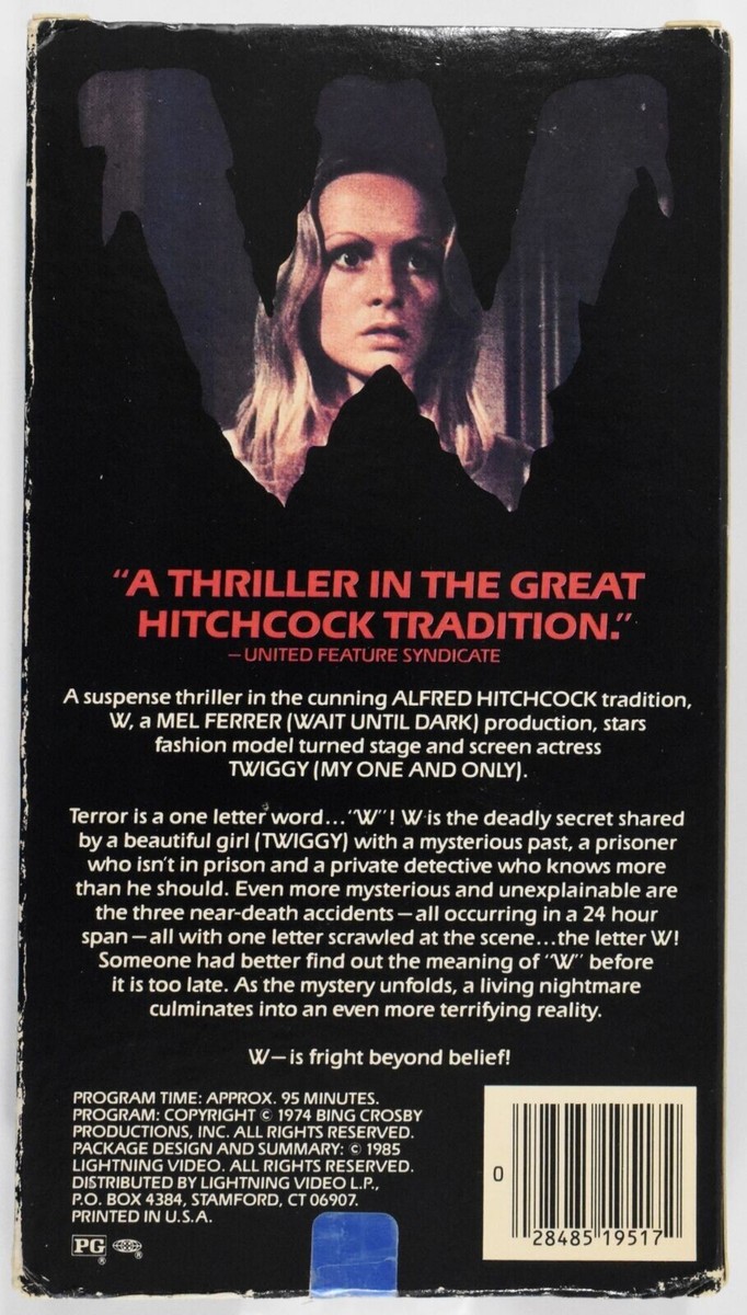 W (1974, VHS) Lightning Video Twiggy Dirk Benedict Michael