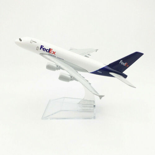16cm Alloy Aircraft Model Fed Freighter Airbus A380 Plane Collection Model Toy - Afbeelding 1 van 5