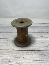 Antique Vintage 4.75” Tall Wooden Industrial Textile Spool 4” Wide