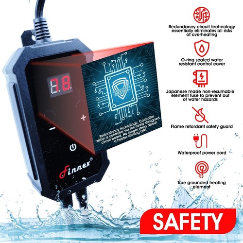 STE 800W Digital Titanium Heater w/Guard UL (190-265 Gallon) - Finnex - Picture 5 of 10