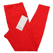 New Lululemon Size 14 Leggings Wunder Train HR High Rise Tight 28" HTHT Red