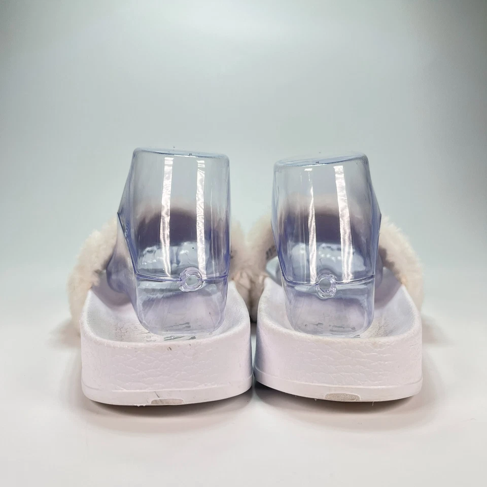 PUMA Fenty White Faux Fur Slides Rihanna Sandals Slippers Women’s Size 7.5 - Image 3 of 4