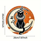 Tin Metal Sign Vintage Halloween Easter Aluminum Wall Art Black Cat 8x8