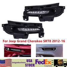 Pair For Jeep Grand Cherokee Srt8 2012-2016 Led Drl Daytime Running Fog Lights