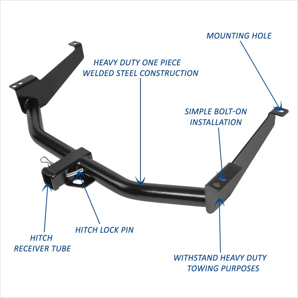 For 04-15 Nissan Titan 2" Class-3 Trailer Rear Bumper Tow Hitch Receiver w/Pin - Image 2 of 4