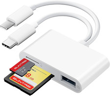 SD Card Reader for Iphone Ipad Camera with USB C, Dual Card Slot USB 3.0 Memory
