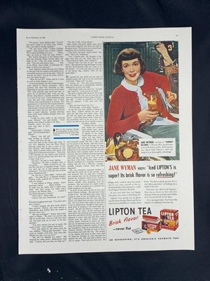 Magazine Ad* - 1948 - Lipton Tea - Jane Wyman