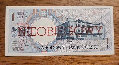 Poland PK #164 1990 1 Zloty Uncirculated Banknote
