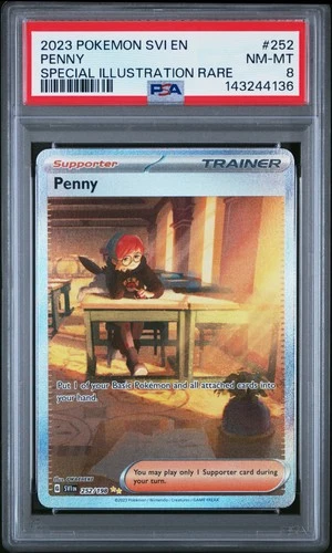 2023 POKEMON SVI EN-SCARLET & VIOLET SPECIAL ILLUSTRATION RARE #252 PENNY PSA 8