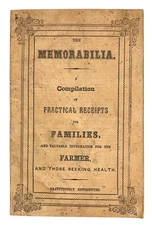 Memorabilia Compilation of Practical Receipts For Families And Valuable 1852
