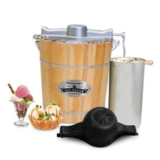  EIM402 Old Fashioned 4 Quart Vintage Wood Bucket Electric Ice Cream Maker Pine