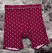 NWT VICTORIA'S SECRET RED PINK STAR THICK BAND BOY BRIEF BOXER SHORTS PANTIES