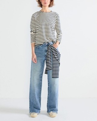 Kule The Modern Long Cotton Cream Navy Size XS